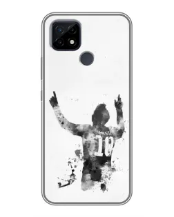 Чохол для Realme C21 з картинкою «Чорно-білий силует Мессі» Чохол для Realme C21 з картинкою «Чорно-білий силует Мессі»