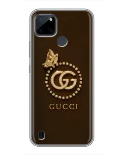 Чехол для Realme C21Y с картинкой «Gucci — золотая бабочка»