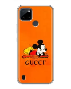 Чехол для Realme C21Y с картинкой «Микки Маус Gucci — оранж»
