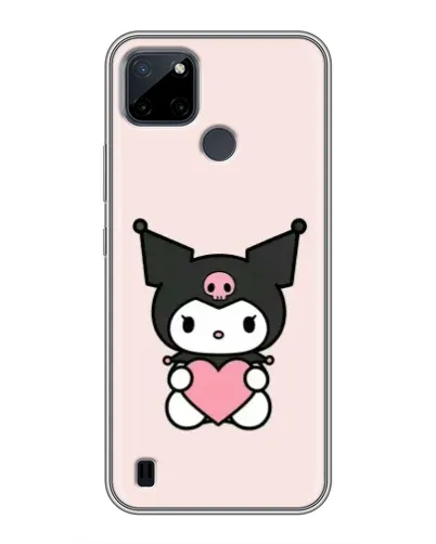 Чехол для Realme C21Y с картинкой «Kuromi и сердце»