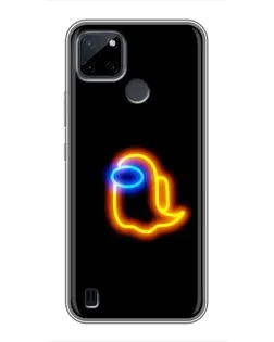 Чехол для Realme C21Y с картинкой «Among Us неоновое сияние»