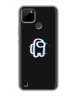 Чехол для Realme C21Y с картинкой «Among Us неон»