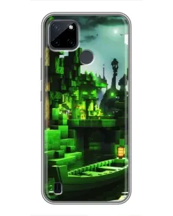 Чехол для Realme C21Y с картинкой «Minecraft лесной пейзаж»