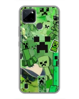 Чехол для Realme C21Y с картинкой «Криперы Minecraft»