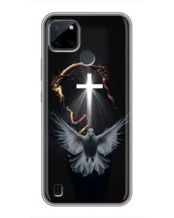 Чехол для Realme C21Y с картинкой «Голубь и Свет»