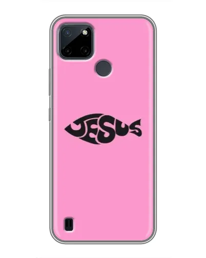 Чехол для Realme C21Y с картинкой «Розовый символ  Jesus»