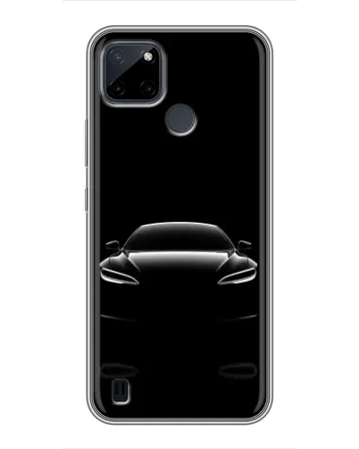 Чехол для Realme C21Y с картинкой «Силуэт Tesla Night»