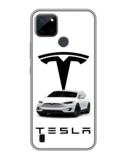 Чехол для Realme C21Y с картинкой «Tesla White Style»