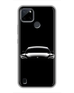 Чехол для Realme C21Y с картинкой «Фары Tesla Night»