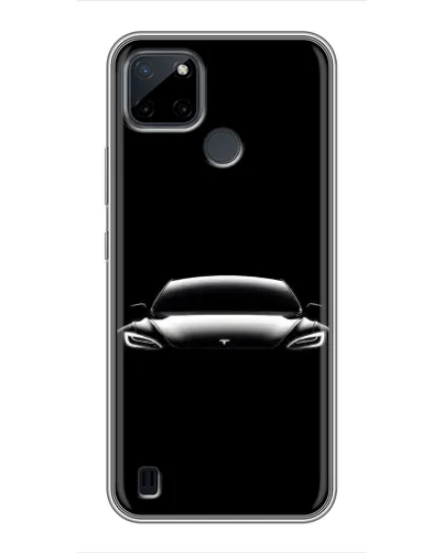 Чехол для Realme C21Y с картинкой «Фары Tesla Night»
