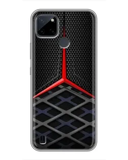 Чехол для Realme C21Y с картинкой «Mercedes Carbon Grid»