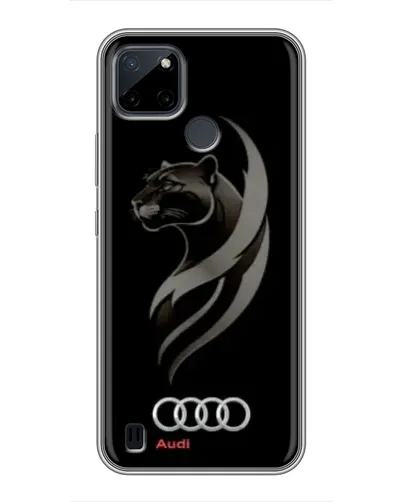 Чехол для Realme C21Y с картинкой «Графика — пантера и Audi»