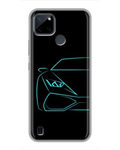 Чехол для Realme C21Y с картинкой «Голубой силуэт Lamborghini» Чехол для Realme C21Y с картинкой «Голубой силуэт Lamborghini»