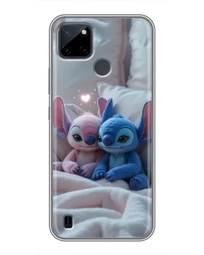 Чехол для Realme C21Y с картинкой «Плюшевые Стич Ангел»
