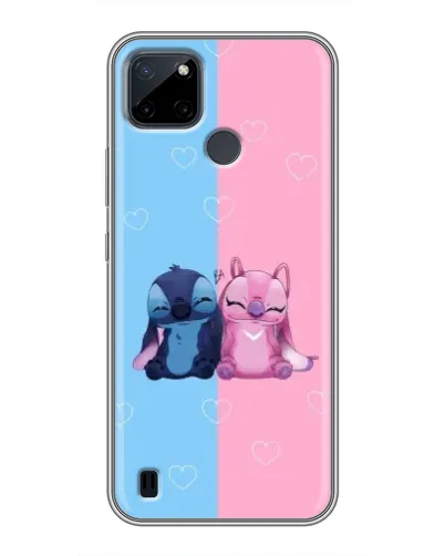 Чехол для Realme C21Y с картинкой «Stitch и Angel Love»