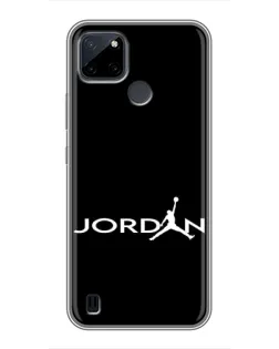 Чехол для Realme C25Y с картинкой «Jordan White Logo»