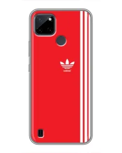 Чехол для Realme C25Y с картинкой «Красный минимализм Adidas»