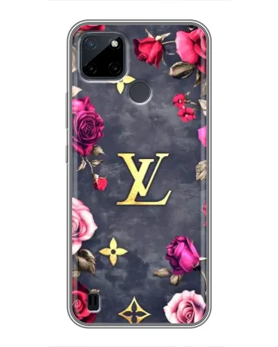 Чехол для Realme C25Y с картинкой «Цветочный Louis Vuitton»