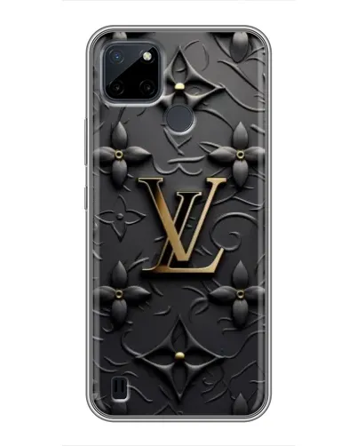 Чехол для Realme C25Y с картинкой «Кожаная текстура LV»