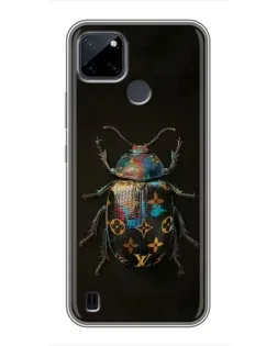 Чехол для Realme C25Y с картинкой «LV — мраморный принт»