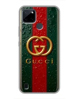 Чехол для Realme C25Y с картинкой «Gucci — фирменная полоса и золото» Чехол для Realme C25Y с картинкой «Gucci — фирменная полоса и золото»