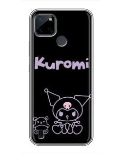 Чехол для Realme C25Y с картинкой «Kuromi — черный минимализм»