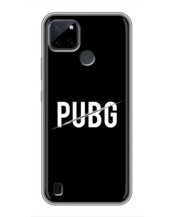 Чехол для Realme C25Y с картинкой «PUBG — белый логотип»
