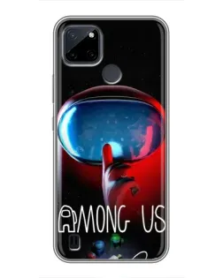 Чехол для Realme C25Y с картинкой «Красный импостер — макро» Чехол для Realme C25Y с картинкой «Красный импостер — макро»