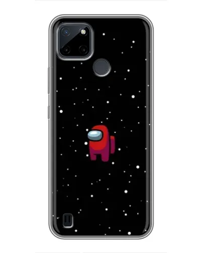 Чехол для Realme C25Y с картинкой «Красный Among Us»