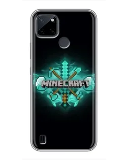 Чехол для Realme C25Y с картинкой «Minecraft Diamond лого»
