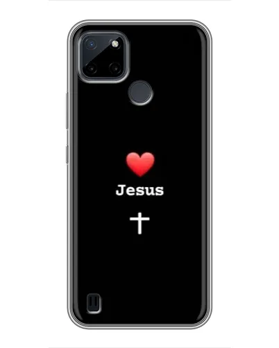 Чехол для Realme C25Y с картинкой «Сердце - Jesus»