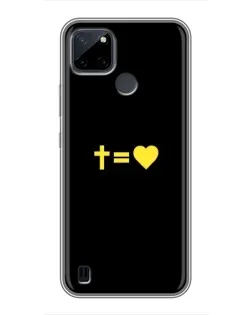Чехол для Realme C25Y с картинкой «Сердце и Крест»