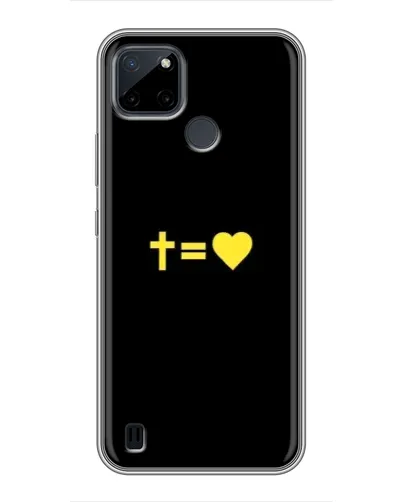 Чехол для Realme C25Y с картинкой «Сердце и Крест»
