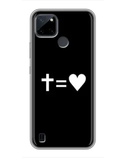 Чехол для Realme C25Y с картинкой «Крест и Сердце»
