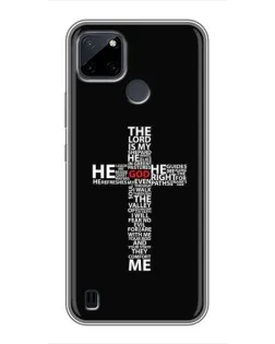 Чехол для Realme C25Y с картинкой «Текстовый крест»