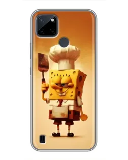 Чехол для Realme C25Y с картинкой «Губка Боб повар»