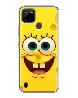 Чехол для Realme C25Y с картинкой «Губка Боб улыбка»