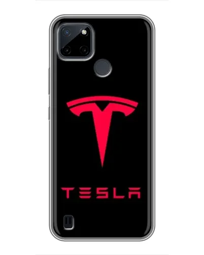 Чехол для Realme C25Y с картинкой «Tesla Red Logo»