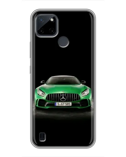 Чехол для Realme C25Y с картинкой «Mercedes — неоновый лого»