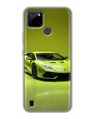 Чехол для Realme C25Y с картинкой «Салатовый Lamborghini Huracan»
