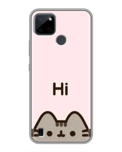 Чехол для Realme C25Y с картинкой «Пушин говорит Hi»
