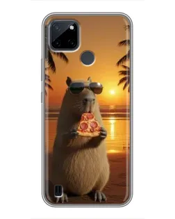 Чехол для Realme C25Y с картинкой «Капибара с пиццей» Чехол для Realme C25Y с картинкой «Капибара с пиццей»