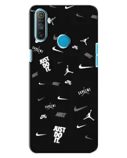 Чохол для Realme C3 з картинкою «Nike Black Pattern»