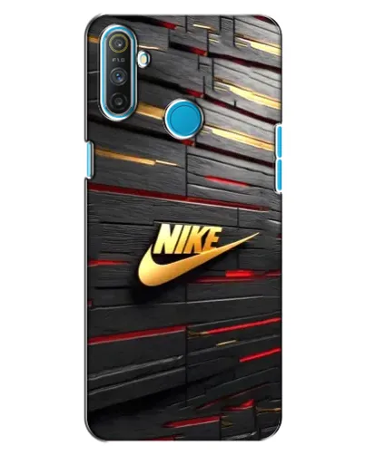 Чохол для Realme C3 з картинкою «Золотий Nike на металі»