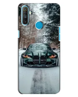 Чохол для Realme C3 з картинкою «BMW у зимовому лісі»