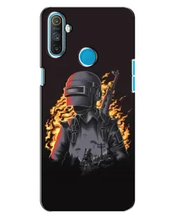 Чохол для Realme C3 з картинкою «PUBG — вогняний силует»