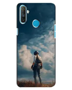 Чохол для Realme C3 з картинкою «Герой PUBG на скелі»