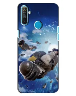 Чохол для Realme C3 з картинкою «Десант PUBG — стрибок»