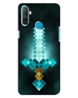 Чехол для Realme C3 с картинкой «Алмазный меч неон»
