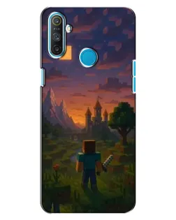Чехол для Realme C3 с картинкой «Стив у башни»